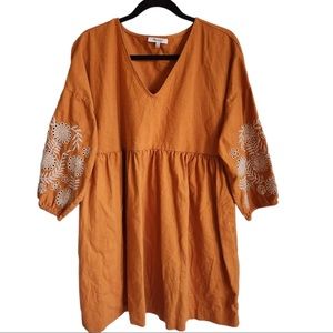 MADEWELL linen dress with embroidered detail